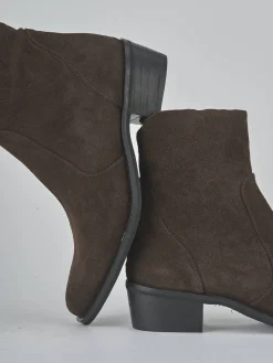 Online Stivaletti tacco 3cm camoscio testa Donna Stivaletti Tacco Basso