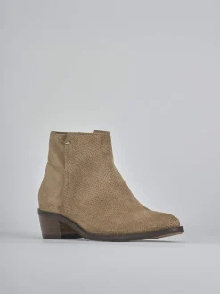 Online Stivaletti tacco 4cm camoscio Donna Stivaletti Tacco Basso