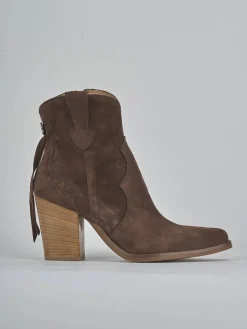 Discount Stivaletti tacco 7cm camoscio testa Donna Stivaletti Tacco Alto