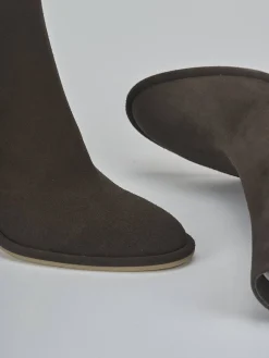 Hot Stivaletti tacco 9cm camoscio testa Donna Stivaletti Tacco Alto