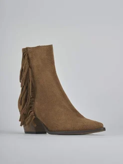 Stivaletti tacco 6cm camoscio Donna Stivaletti Tacco Alto