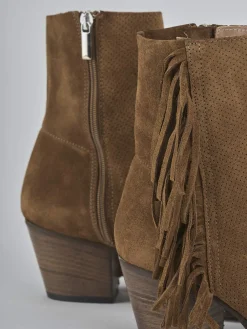 Stivaletti tacco 6cm camoscio Donna Stivaletti Tacco Alto