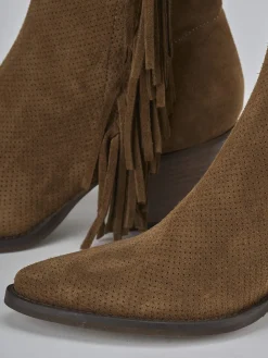 Stivaletti tacco 6cm camoscio Donna Stivaletti Tacco Alto