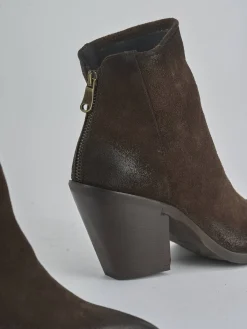 Clearance Stivaletti tacco 8cm camoscio testa Donna Stivaletti Tacco Alto