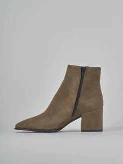 Sale Stivaletti tacco 5cm camoscio Donna Stivaletti Tacco Alto