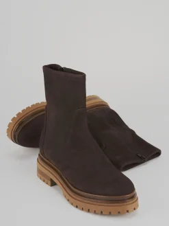 Stivaletti tacco 3cm camoscio testa Donna Stivaletti Tacco Basso