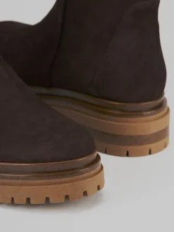 Stivaletti tacco 3cm camoscio testa Donna Stivaletti Tacco Basso