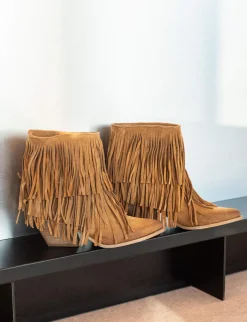 Outlet Stivaletti tacco 7cm camoscio Donna Stivaletti Tacco Alto