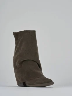 Hot Stivaletti tacco 7cm camoscio testa Donna Stivaletti Tacco Alto