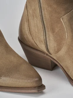 New Stivaletti tacco 6cm camoscio Donna Stivaletti Tacco Alto