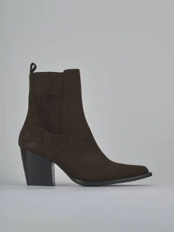 Sale Stivaletti tacco 8cm camoscio testa Donna Stivaletti Tacco Alto