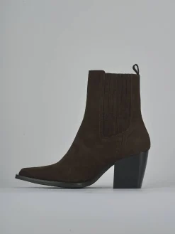 Sale Stivaletti tacco 8cm camoscio testa Donna Stivaletti Tacco Alto