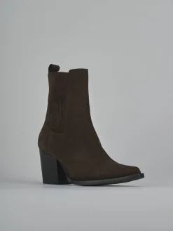 Sale Stivaletti tacco 8cm camoscio testa Donna Stivaletti Tacco Alto