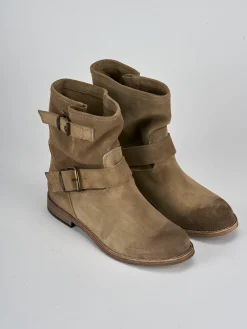 Outlet Stivaletti tacco 1cm camoscio Donna Stivaletti Tacco Basso