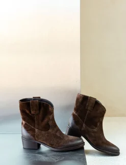 Hot Stivaletti tacco 3cm camoscio testa Donna Stivaletti Tacco Basso