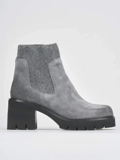 Clearance Stivaletti tacco 5cm camoscio Donna Stivaletti Tacco Alto