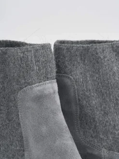 Clearance Stivaletti tacco 5cm camoscio Donna Stivaletti Tacco Alto