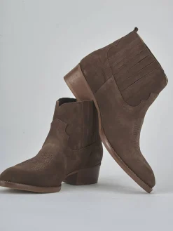 Discount Stivaletti tacco 3cm camoscio testa Donna Stivaletti Tacco Basso