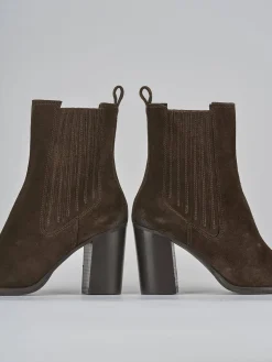 Hot Stivaletti tacco 8cm camoscio testa Donna Stivaletti Tacco Alto