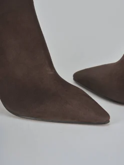 Outlet Stivaletti tacco 8cm camoscio testa Donna Stivaletti Tacco Alto