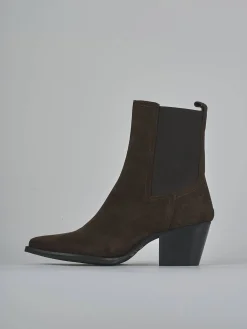 New Stivaletti tacco 7cm camoscio testa Donna Stivaletti Tacco Alto