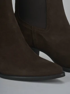 New Stivaletti tacco 7cm camoscio testa Donna Stivaletti Tacco Alto