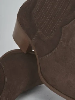 Stivaletti tacco 5cm camoscio testa Donna Stivaletti Tacco Alto