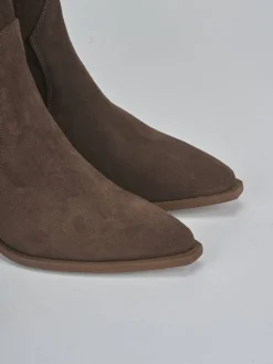 Stivaletti tacco 5cm camoscio testa Donna Stivaletti Tacco Alto