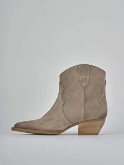 Stivaletti tacco 5cm camoscio Donna Stivaletti Tacco Alto