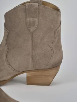 Stivaletti tacco 5cm camoscio Donna Stivaletti Tacco Alto