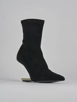 Hot Stivaletti tacco 7cm camoscio Donna Stivaletti Tacco Alto