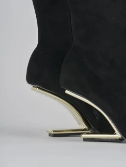 Hot Stivaletti tacco 7cm camoscio Donna Stivaletti Tacco Alto