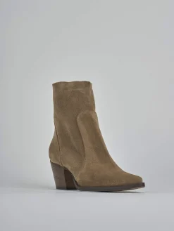 Stivaletti tacco 7cm camoscio Donna Stivaletti Tacco Alto