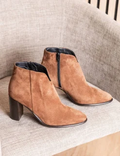 Sale Stivaletti tacco 9cm camoscio testa Donna Stivaletti Tacco Alto