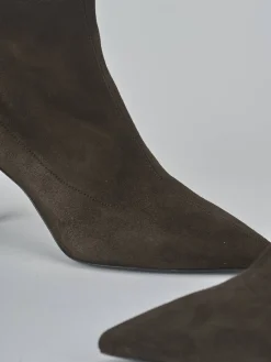 Outlet Stivaletti tacco 7cm camoscio testa Donna Stivaletti Tacco Alto