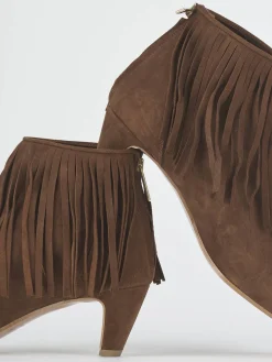 Outlet Stivaletti tacco 5cm camoscio Donna Stivaletti Tacco Alto