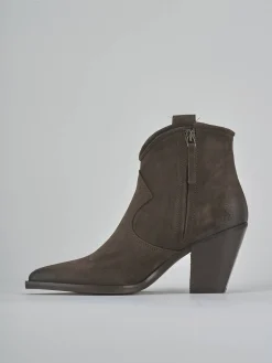 Discount Stivaletti tacco 8cm camoscio testa Donna Stivaletti Tacco Alto