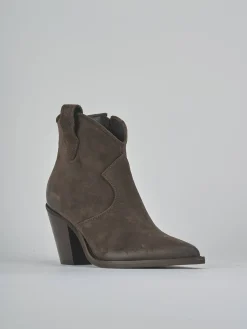 Discount Stivaletti tacco 8cm camoscio testa Donna Stivaletti Tacco Alto