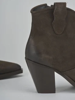 Discount Stivaletti tacco 8cm camoscio testa Donna Stivaletti Tacco Alto