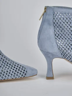 New Stivaletti tacco 7cm camoscio Donna Stivaletti Tacco Alto