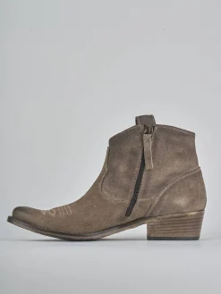 Stivaletti tacco 3cm camoscio testa Donna Stivaletti Tacco Basso