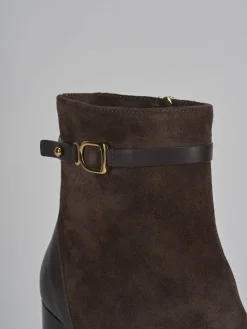 Hot Stivaletti tacco 10cm camoscio testa Donna Stivaletti Tacco Alto