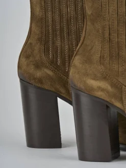 Online Stivaletti tacco 8cm camoscio Donna Stivaletti Tacco Alto