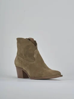 Stivaletti tacco 5cm camoscio Donna Stivaletti Tacco Alto