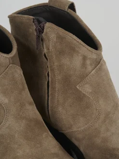 Clearance Stivaletti tacco 7cm camoscio Donna Stivaletti Tacco Alto