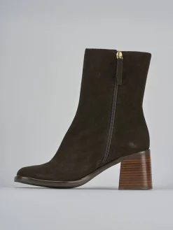 New Stivaletti tacco 5cm camoscio testa Donna Stivaletti Tacco Alto