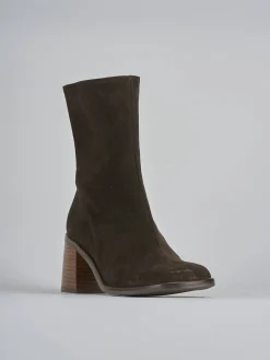 New Stivaletti tacco 5cm camoscio testa Donna Stivaletti Tacco Alto