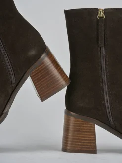 New Stivaletti tacco 5cm camoscio testa Donna Stivaletti Tacco Alto