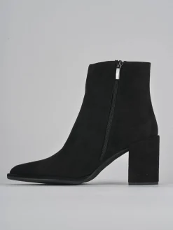 Stivaletti tacco 8cm camoscio Donna Stivaletti Tacco Alto