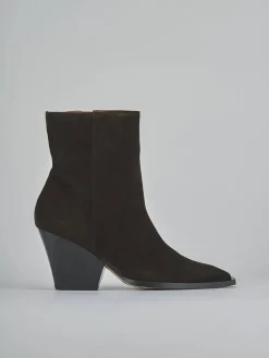 Sale Stivaletti tacco 8cm camoscio testa Donna Stivaletti Tacco Alto